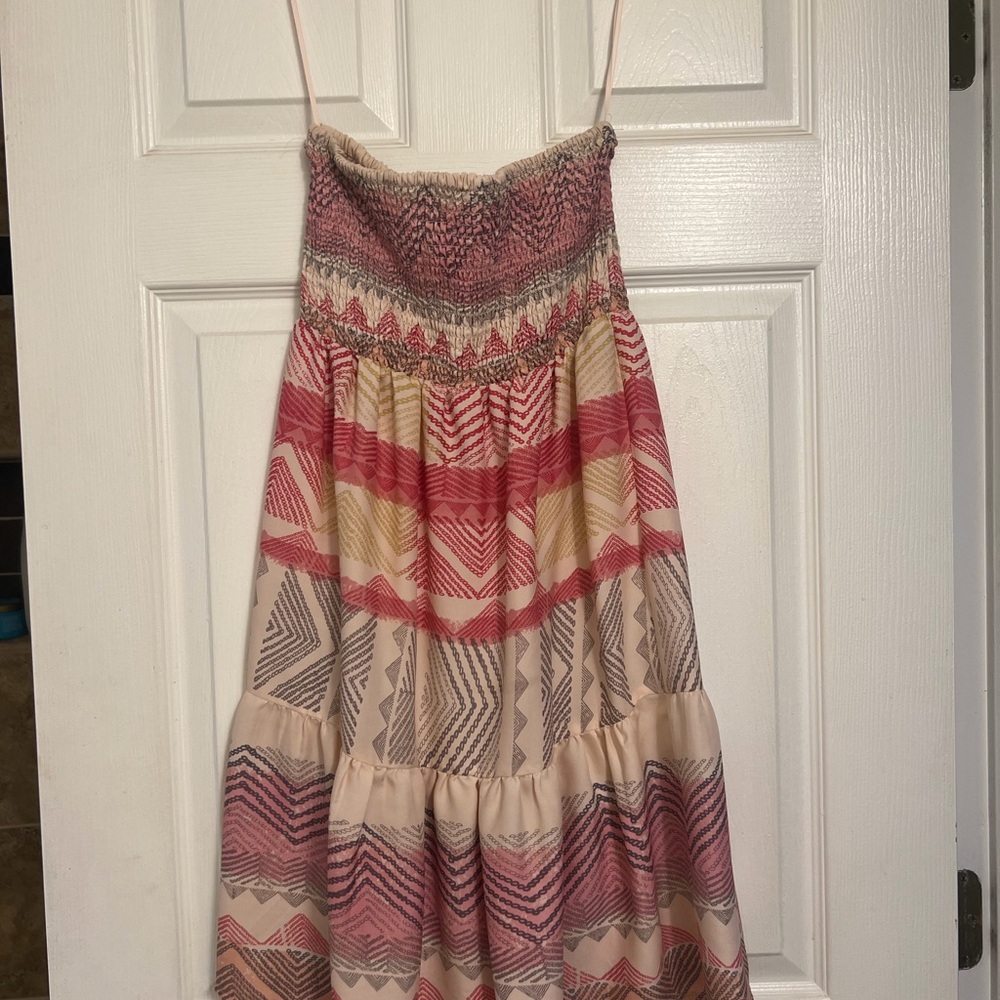 American Eagle Strapless Dress with Chevron Pattern